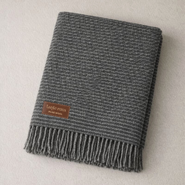 Heritage Tek Kişilik Pure Merino Wool Battaniye Antrasit (Limited)