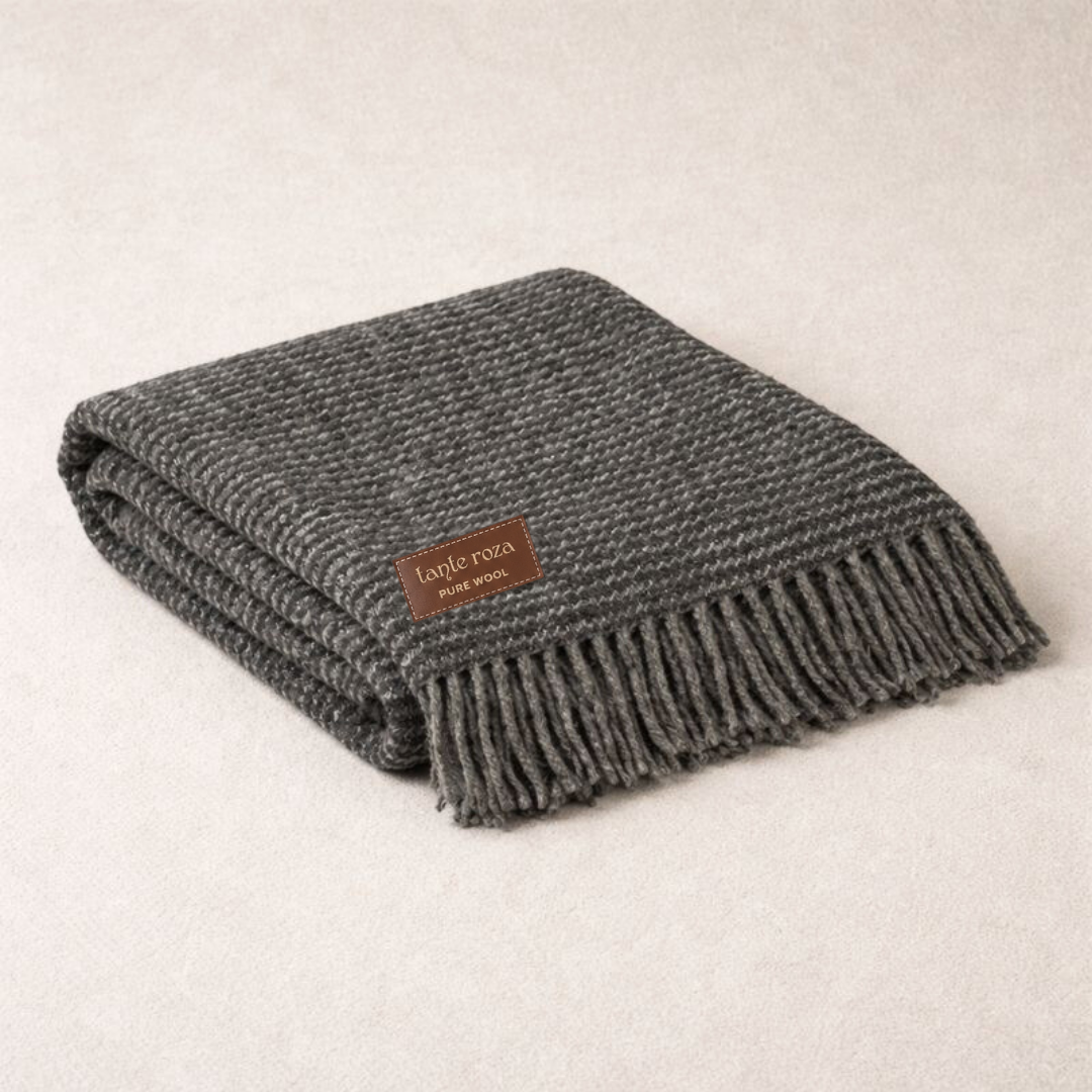 Heritage Tek Kişilik Pure Merino Wool Battaniye Antrasit (Limited)