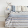 Stripe %100 Pamuk Çift Kişilik Nevresim Takımı 200x220 cm Mavi