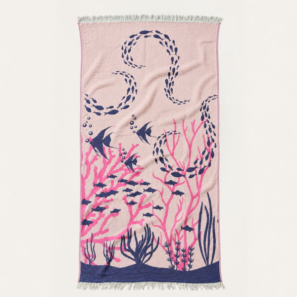 Ocean Throw Dokulu Pamuk Peştamal Violet