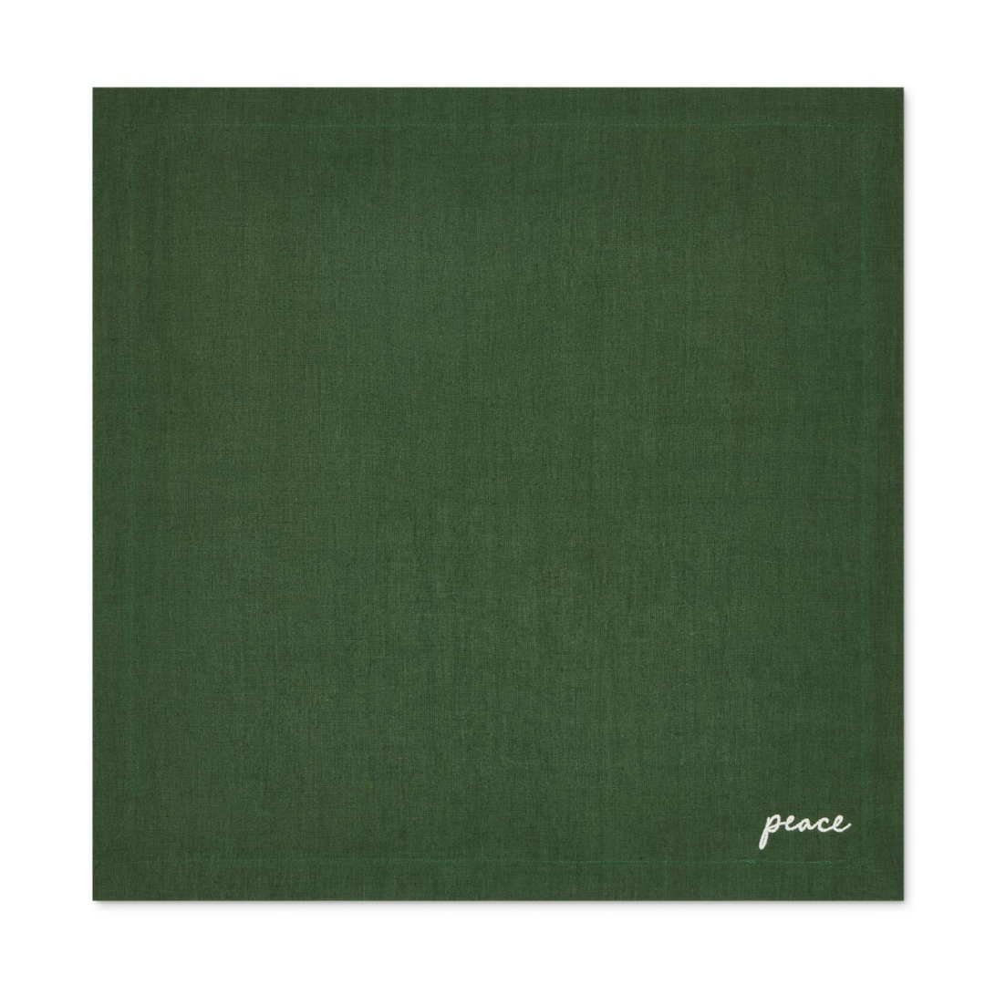 Joyful Leke Tutmaz Keten Peçete Yeşil (4'lü Set)