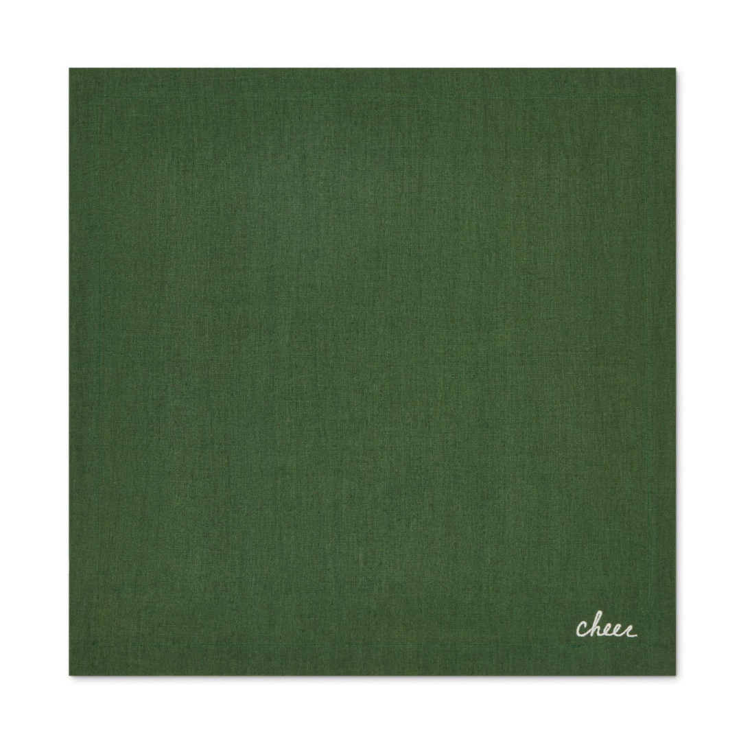 Joyful Leke Tutmaz Keten Peçete Yeşil (4'lü Set)