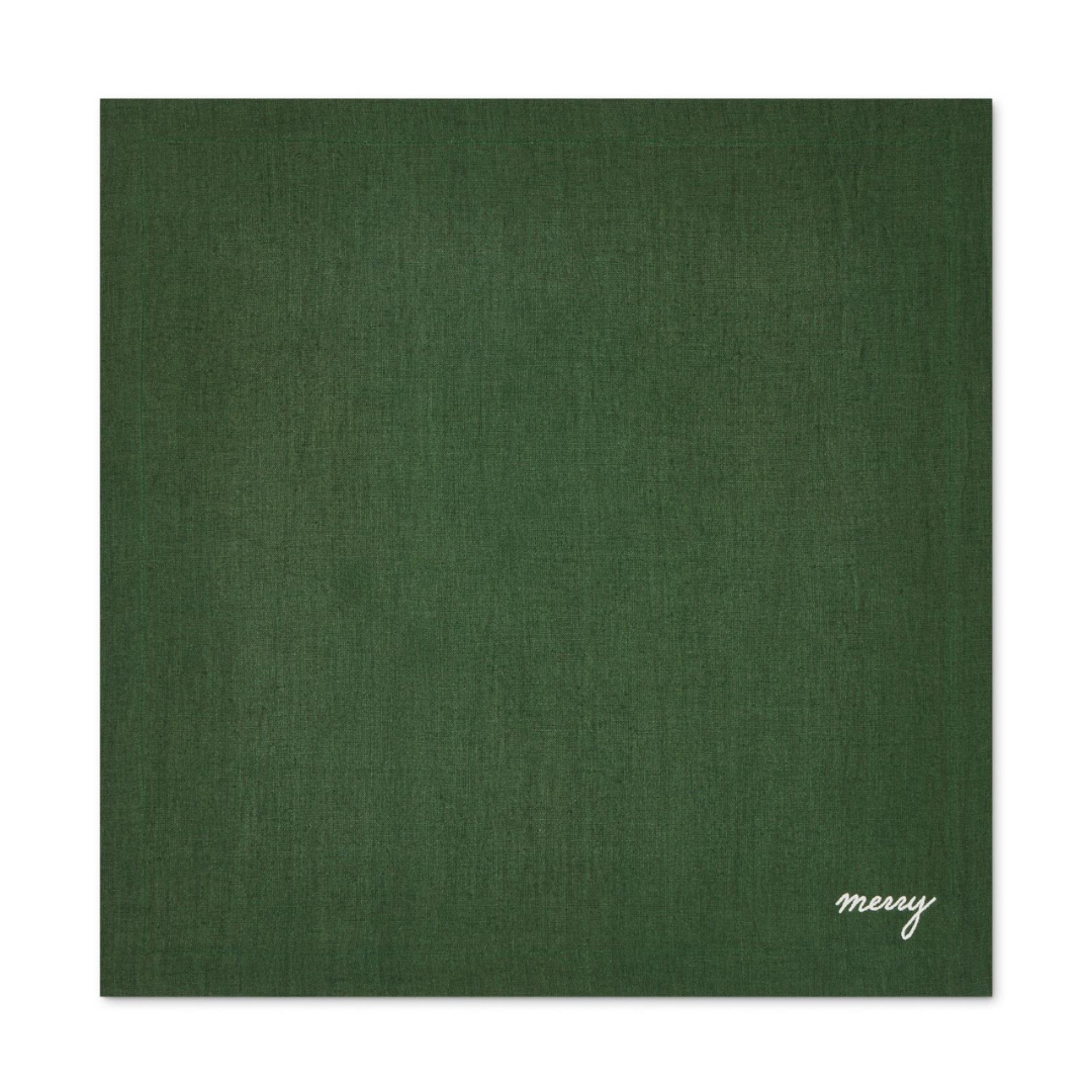 Joyful Leke Tutmaz Keten Peçete Yeşil (4'lü Set)