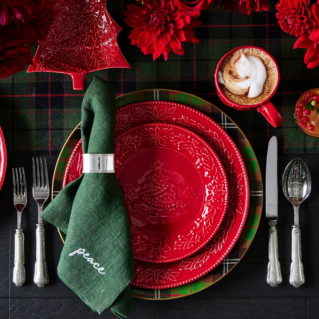 Joyful Leke Tutmaz Keten Peçete Yeşil (4'lü Set)