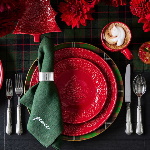 Joyful Leke Tutmaz Keten Peçete Yeşil (4'lü Set)