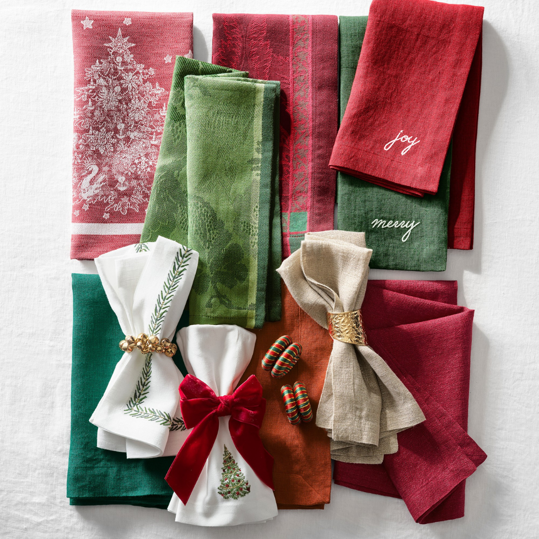 Joyful Leke Tutmaz Keten Peçete Kırmızı (4'lü Set)