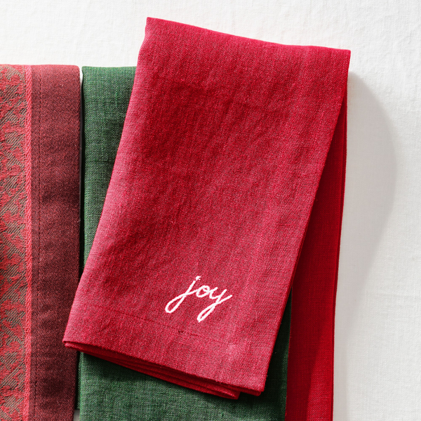 Joyful Leke Tutmaz Keten Peçete Kırmızı (4'lü Set)