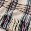 Woolmark Tartan Çift Kişilik Saf Yün Battaniye Pudra/Yeşil