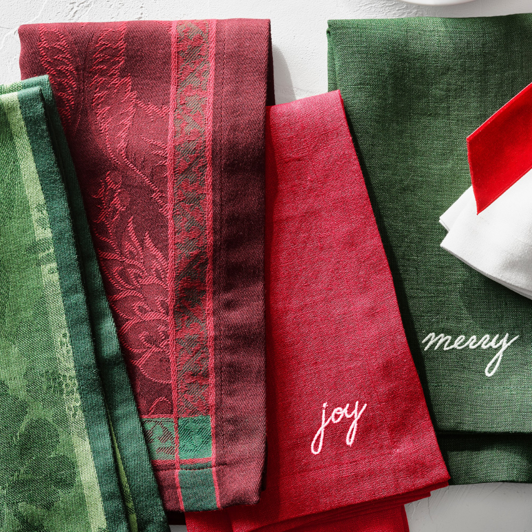 Joyful Leke Tutmaz Keten Peçete Kırmızı (4'lü Set)