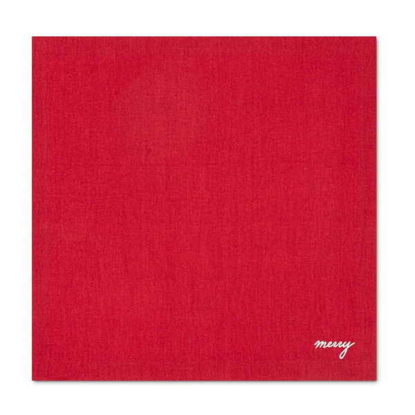 Joyful Leke Tutmaz Keten Peçete Kırmızı (4'lü Set)