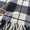 Woolmark Tartan Çift Kişilik Saf Yün Battaniye Antrasit