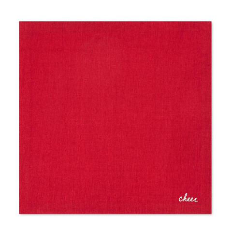 Joyful Leke Tutmaz Keten Peçete Kırmızı (4'lü Set)