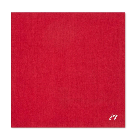 Joyful Leke Tutmaz Keten Peçete Kırmızı (4'lü Set)