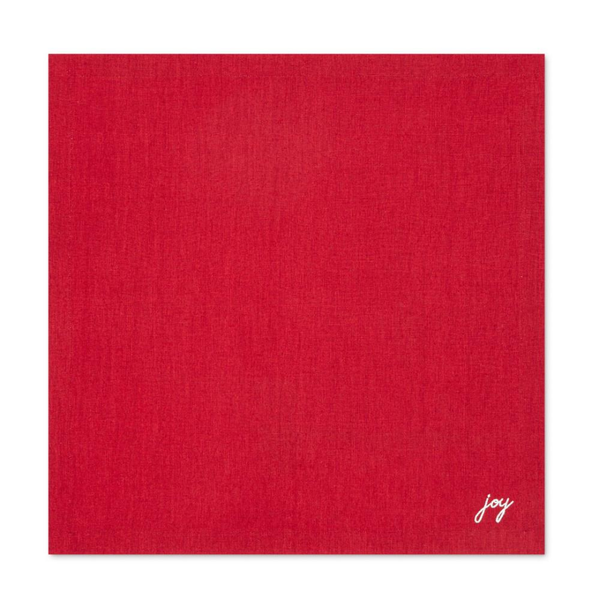 Joyful Leke Tutmaz Keten Peçete Kırmızı (4'lü Set)