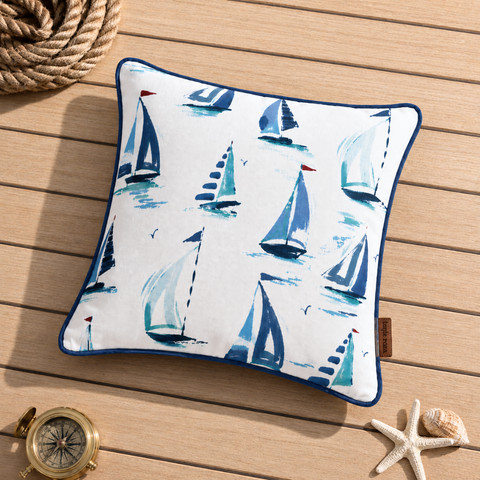 Sail Premium Pamuk Kırlent Kılıfı 45x45 cm Lacivert