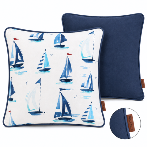 Sail Premium Pamuk Kırlent Kılıfı 45x45 cm Lacivert