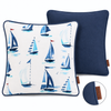 Sail Premium Pamuk Kırlent Kılıfı 45x45 cm Lacivert
