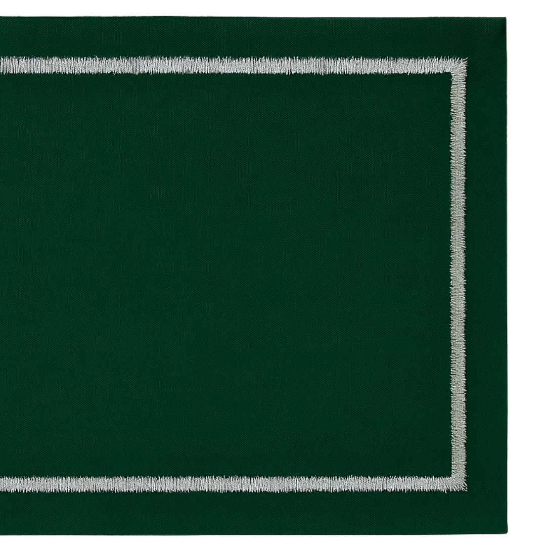 Veloura Leke Tutmaz Keten Runner Yeşil 50x150 cm