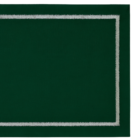 Veloura Leke Tutmaz Keten Runner Yeşil 50x150 cm