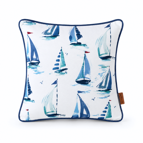 Sail Premium Pamuk Kırlent Kılıfı 45x45 cm Lacivert