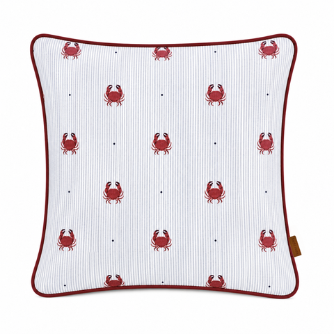 Crab Premium Pamuk Kırlent Kılıfı 45x45 cm Bordo