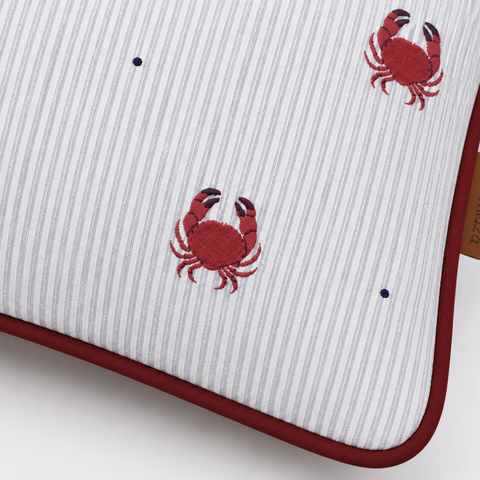 Crab Premium Pamuk Kırlent Kılıfı 45x45 cm Bordo