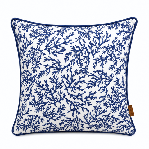 Coraline Premium Pamuk Kırlent Kılıfı 45x45 cm Lacivert