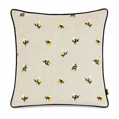 Honeybee Premium Pamuk Kırlent Kılıfı Bej