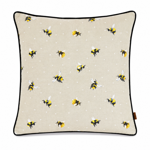 Honeybee Premium Pamuk Kırlent Kılıfı Bej