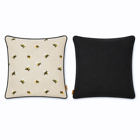 Honeybee Premium Pamuk Kırlent Kılıfı Bej