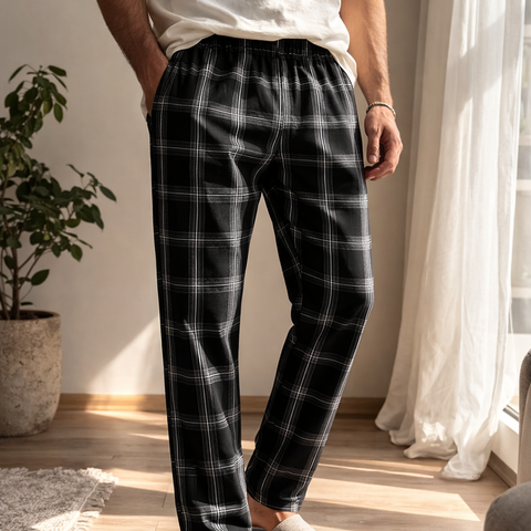 Check %100 Pamuk Erkek Ev Pantolonu Antrasit