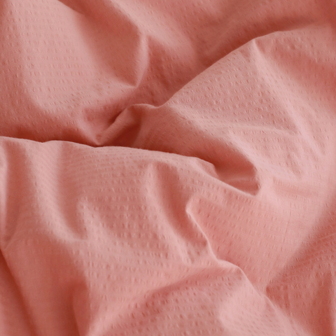 Gofre Dokuma %100 Pamuk Çift Kişilik Nevresim Takımı 200x220 cm Gül Kurusu