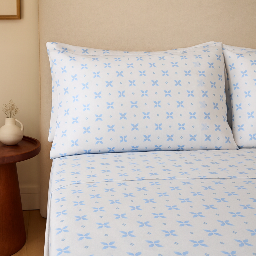 Neva %100 Pamuk Çift Kişilik Nevresim Takımı 200x220 cm Mavi