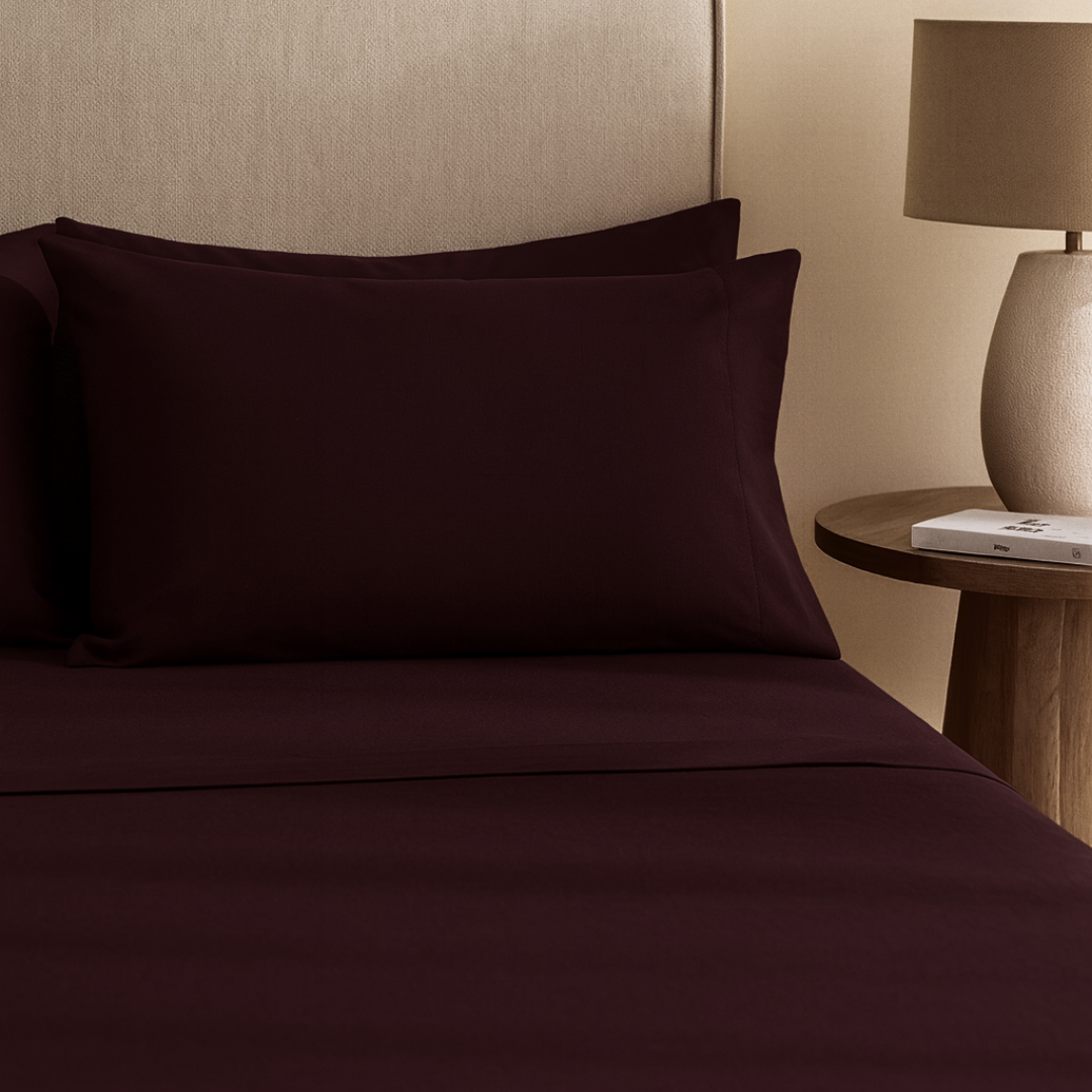 Stella %100 Premium Pamuk Ranforce 2'li 50x70 cm Yastık Kılıfı Mürdüm