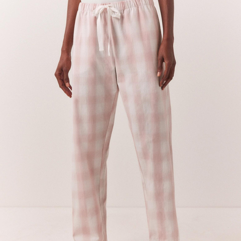 Pink Striped %100 Pamuk Kadın Ev Pantolonu