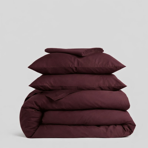 Clara Premium Saten Çift Kişilik Nevresim Takımı 200x220 cm Vişne