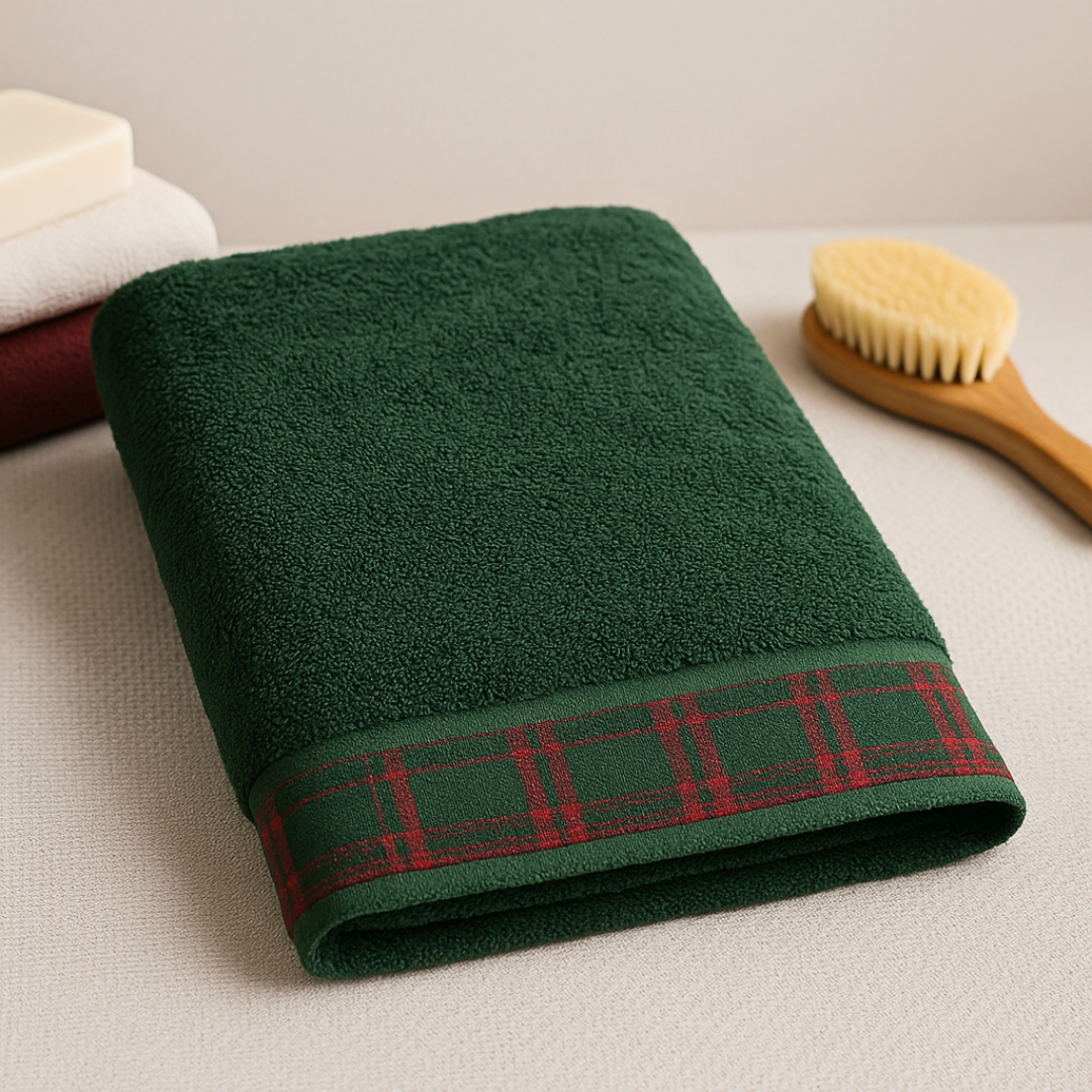 Tartan %100 Pamuk Yüz Havlu Seti 50x70 cm Kırmızı