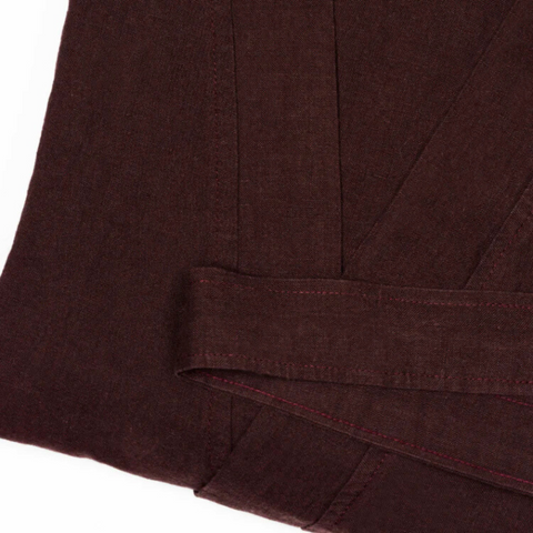 Luz Yıkanmış Keten Kimono Bordo