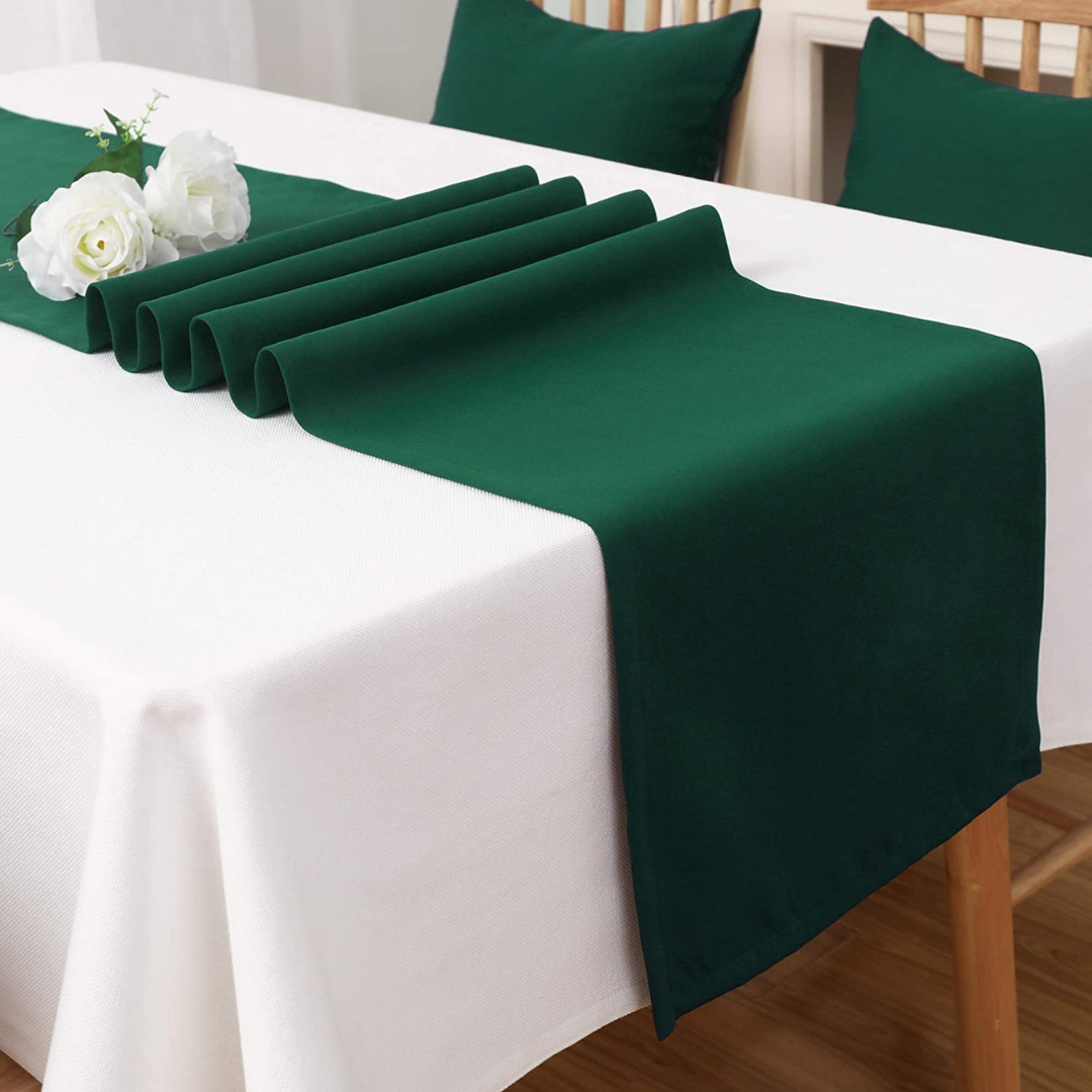 Genoa Dokuma Keten Leke Tutmaz Runner 50x150 cm Haki Yeşili