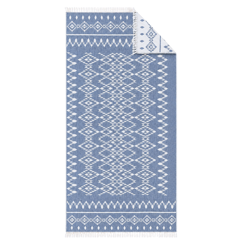 Aztec Dokulu Pamuk Peştamal Lacivert