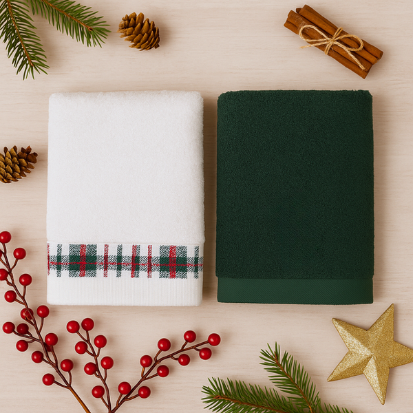 Tartan %100 Pamuk Yüz Havlu Seti 50x80 cm Yeşil