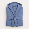 Waffle%100 Pamuk Unisex Bornoz Mavi