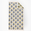 Pineapple Throw Dokulu Pamuk Peştamal Seti Gri-Kiremit