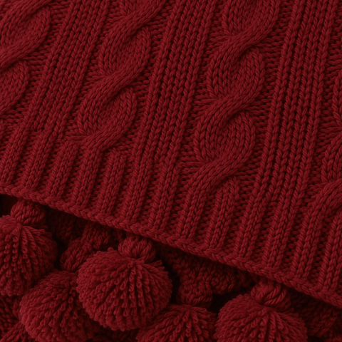 Nova Triko Throw Battaniye 130x150 cm Bordo