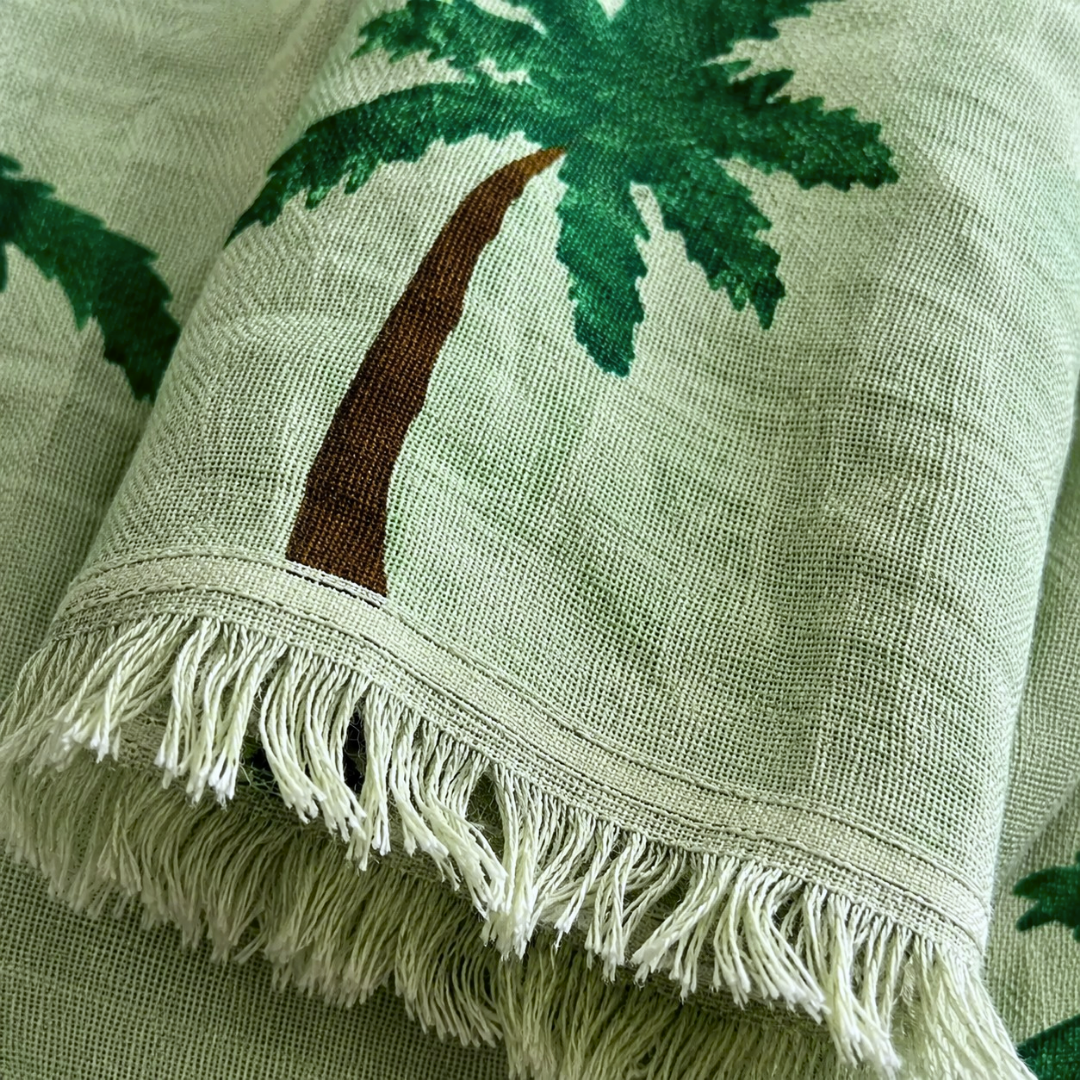 Palm Spring Pamuk Kimono / Sabahlık Yeşil
