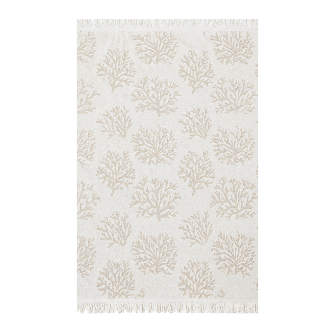 Coral %100 Pamuk Jakarlı Yüz Havlusu 60x100 cm Taş