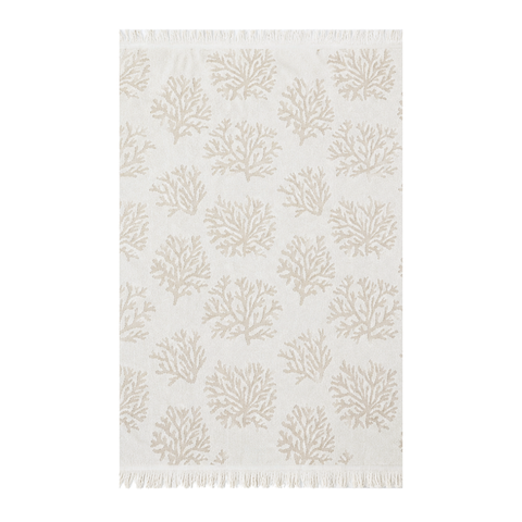 Coral %100 Pamuk Jakarlı Yüz Havlusu 60x100 cm Taş