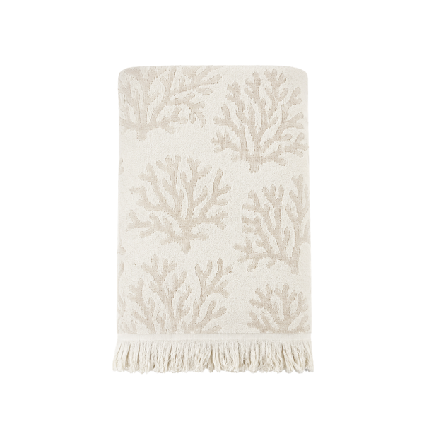 Coral %100 Pamuk Jakarlı Yüz Havlusu 60x100 cm Taş