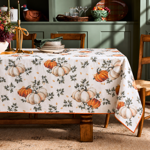 Autumn Reçine Kaplamalı Dokuma Keten Leke Tutmaz Masa Örtüsü