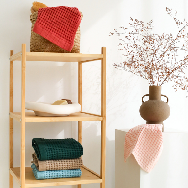 Waffle %100 Pamuk El Havlusu 30x30 cm Mercan